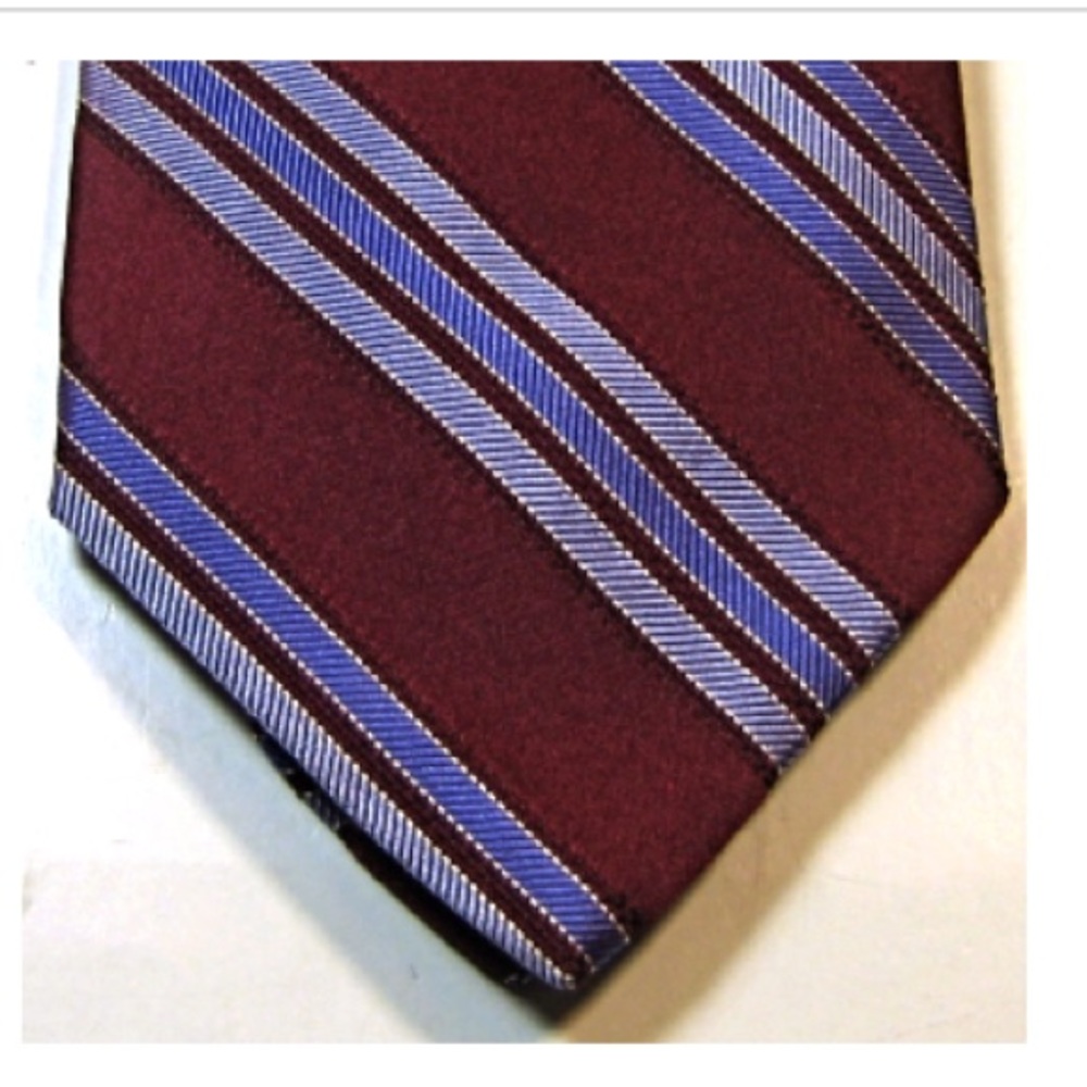 BROOKS BROTHERS  Burgundy  Blue Striped Skinny Tie